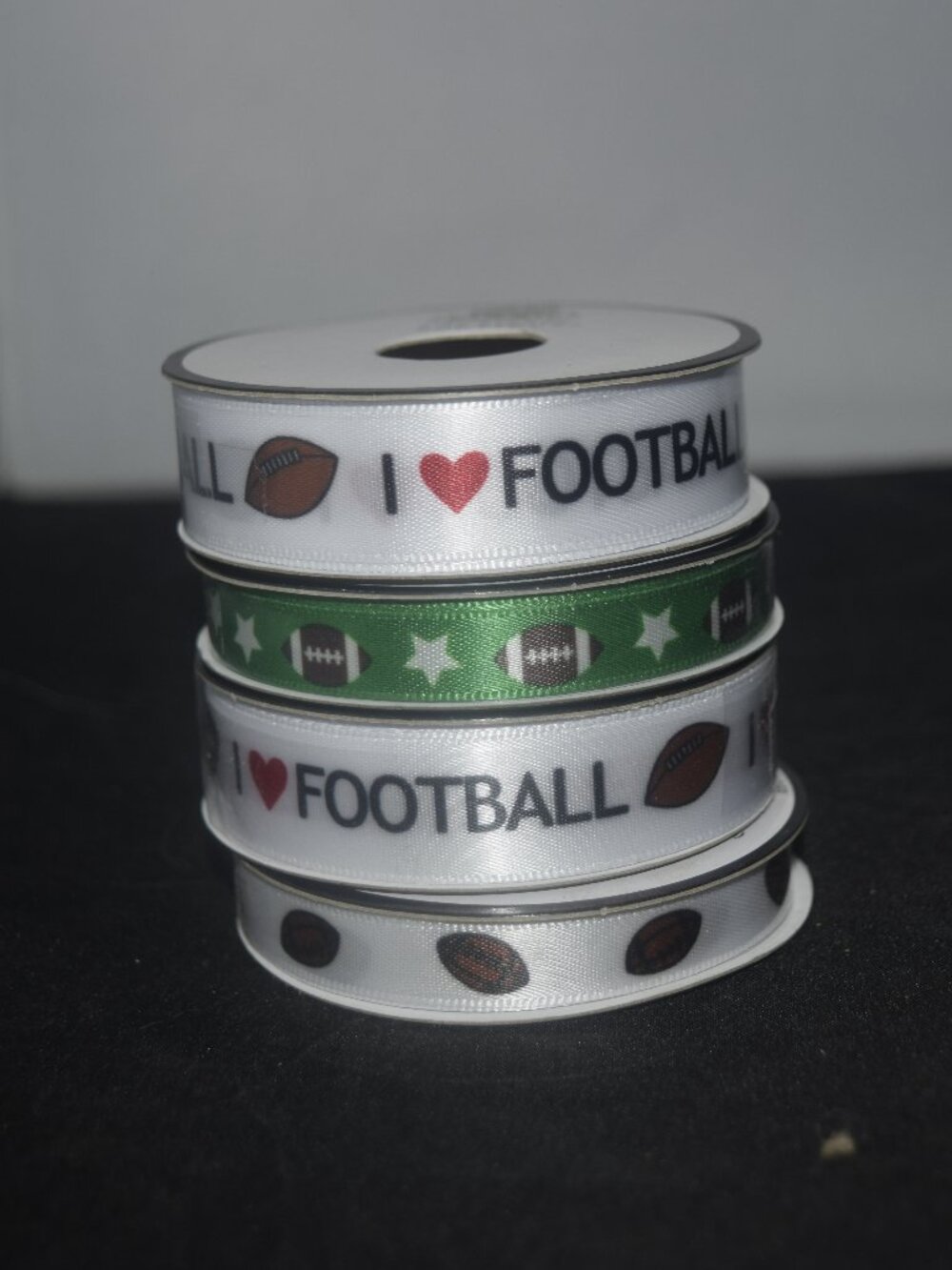 Football Sports Ribbon Collection – "I ❤️ Football" & Field Pattern ribbon